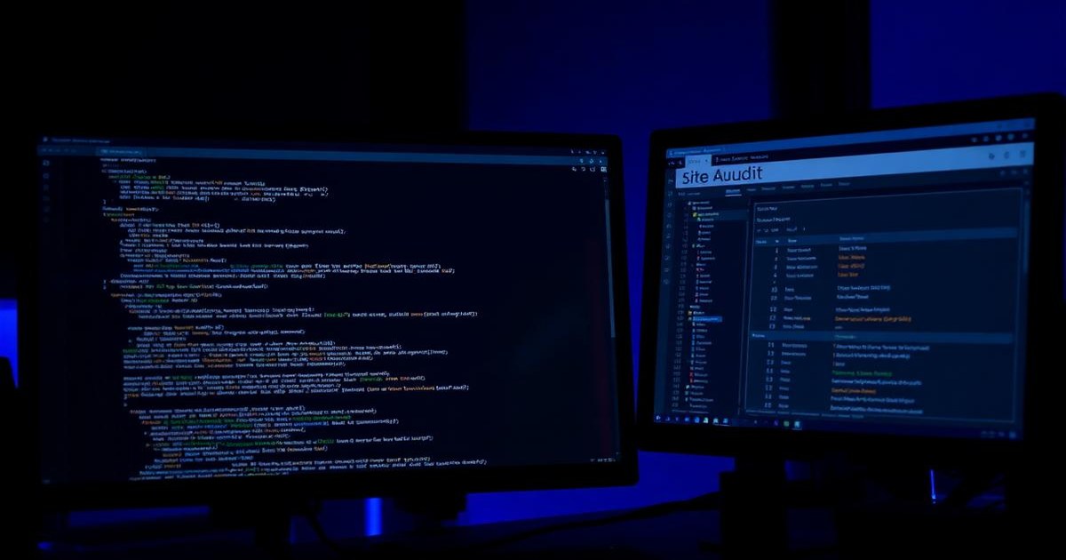 قائمة فحص تقنية للسيو معروضة على شاشة مع مؤشرات أداء